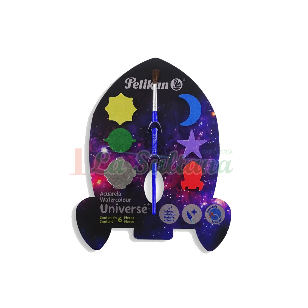 ACUARELA PELIKAN UNIVERSO C/6 PASTILLAS