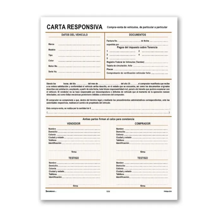 BLOCK CARTA RESPONSIVA MAYCO  C/25 H