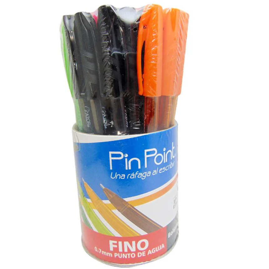 PLUMA AZOR PIN POINT BOTE SURTIDO C/36