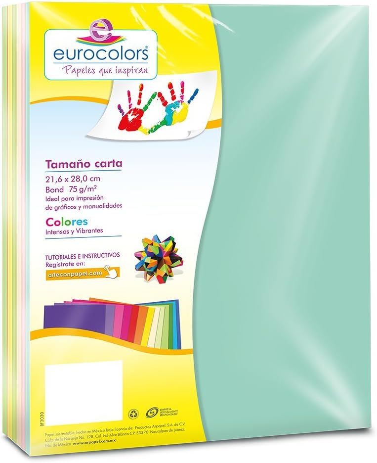 HOJA EUROCOLOR ARCOIRIS PASTEL C/100H