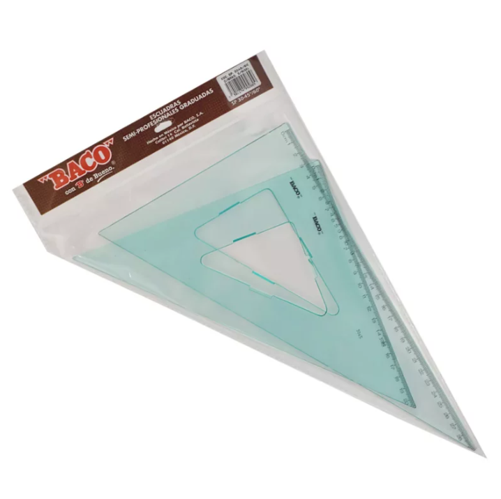 JGO. ESCUADRA BACO SP3045 C/GRAD S/BISEL PZ
