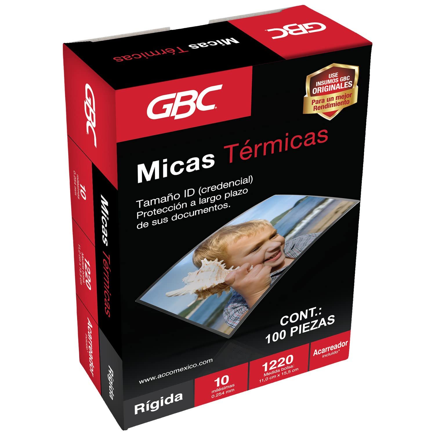MICA TERMICA GBC 1220 11X15.5CM 10M C/100