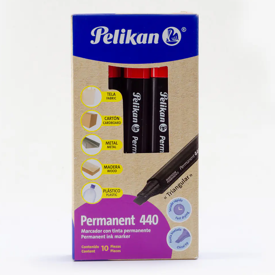 MARCADOR PERMANENTE PELIKAN 440 TRIANGULAR C/10