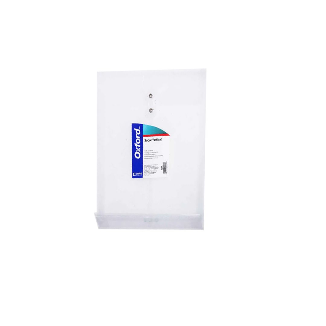 SOBRE PLASTICO C/HILO OFICIO VERTICAL OXFORD PZ
