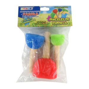 PINCEL ESPONJA REDONDO SURTIDO C/3 PZ
