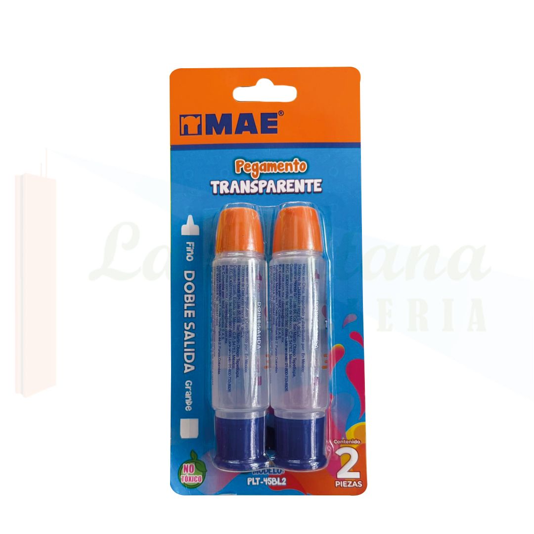PEGAMENTO TRANSPARENTE DOBLE PUNTA MAE 45GR C/2PZ
