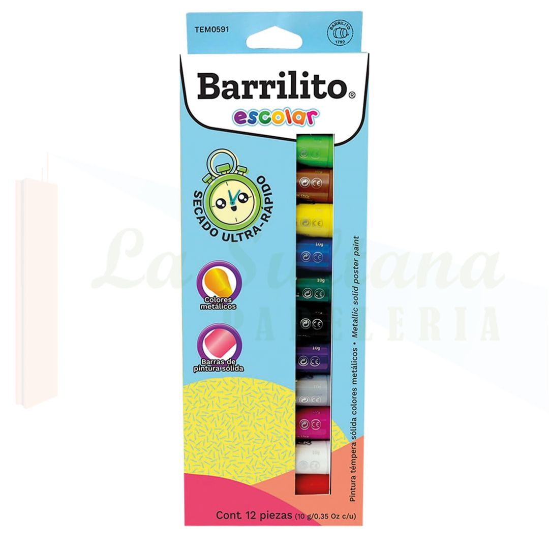 PINTURA TEMPERA SOLIDA C/12