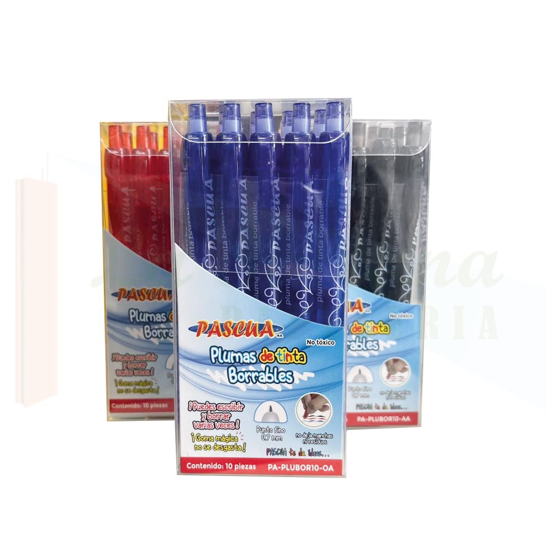 PLUMA PASCUA BORRABLE C/10