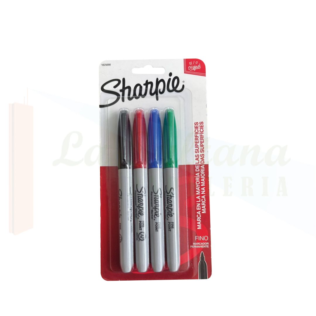 MARCADOR PERMANENTE SHARPIE SURT BLISTER C/4 PZ