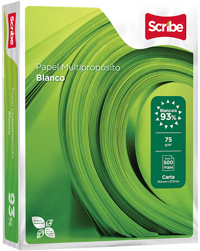 HOJAS SCRIBE VERDE BLANCO CARTA C/500H PZ