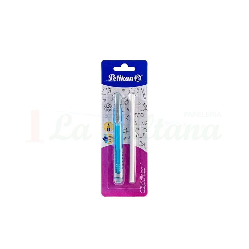 BORRADOR CLICK PELIKAN BLISTER C/1 + REPUESTO PZ BORRADOR CLICK PELIKAN BLISTER C/1 + REPUESTO PZ