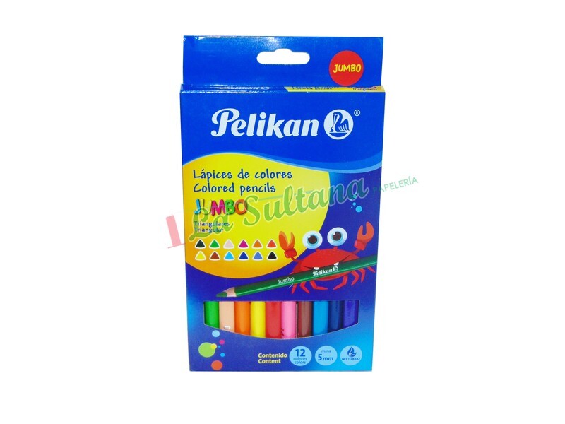 COLORES PELIKAN TRIANGULAR JUMBO C/12 COLORES PELIKAN TRIANGULAR JUMBO C/12