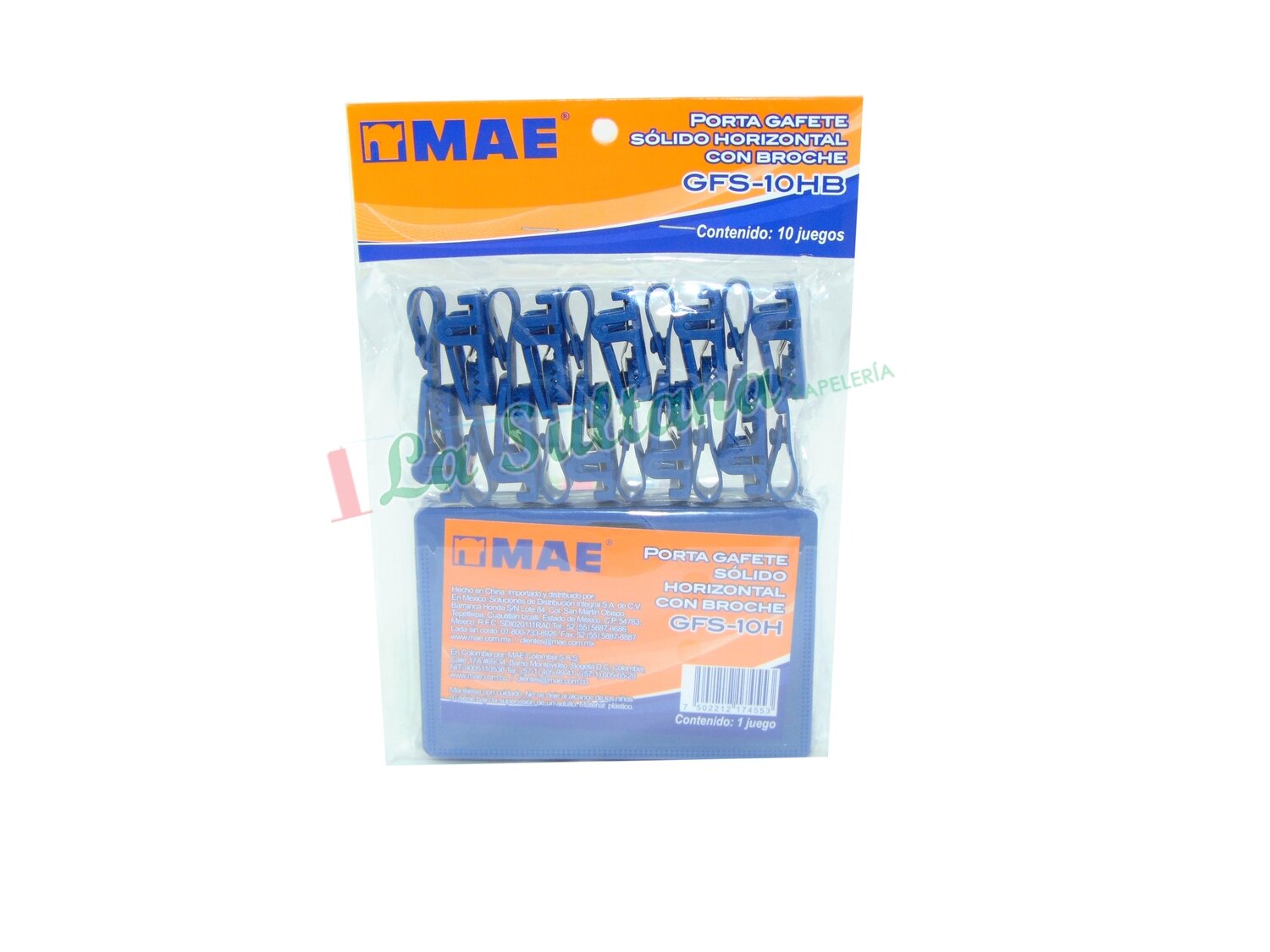 PORTA GAFETE VERT/HOR MAE AZUL C/10 JGOS