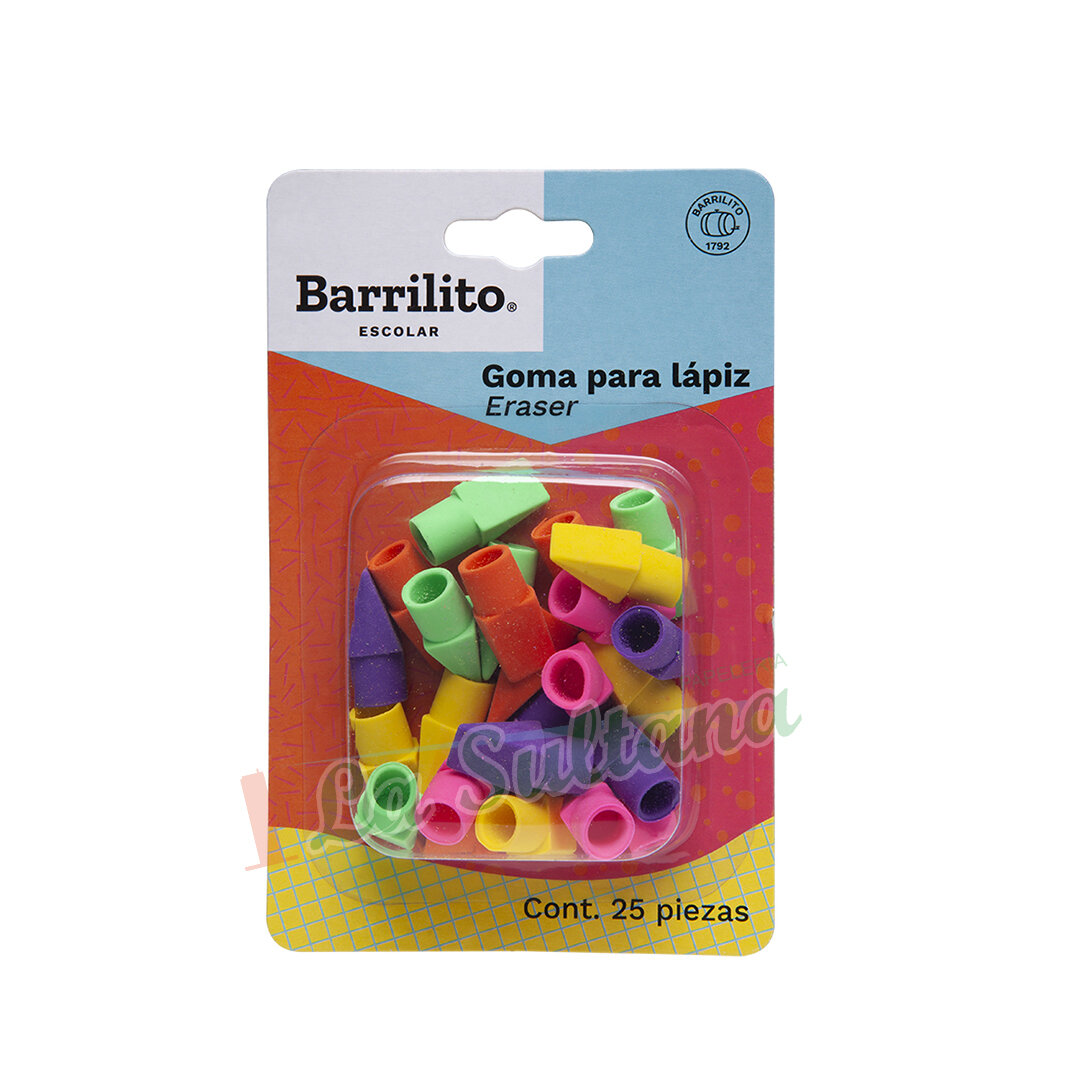 GOMA BARRILITO P/LÁPIZ CAPUCHON C/25 GOMA BARRILITO P/LÁPIZ CAPUCHON C/25