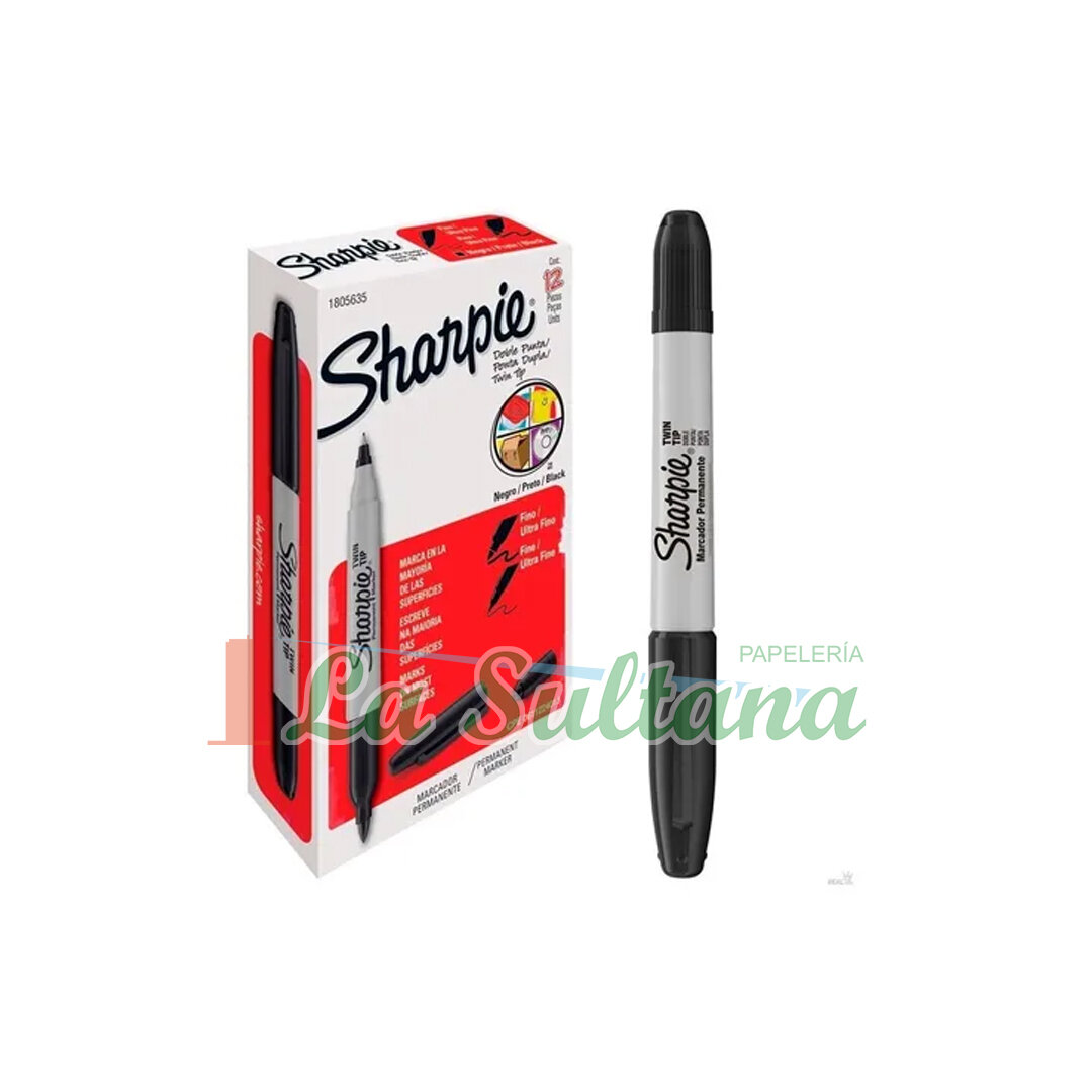 MARCADOR PERMANENTE SHARPIE TWIN TIP C/12