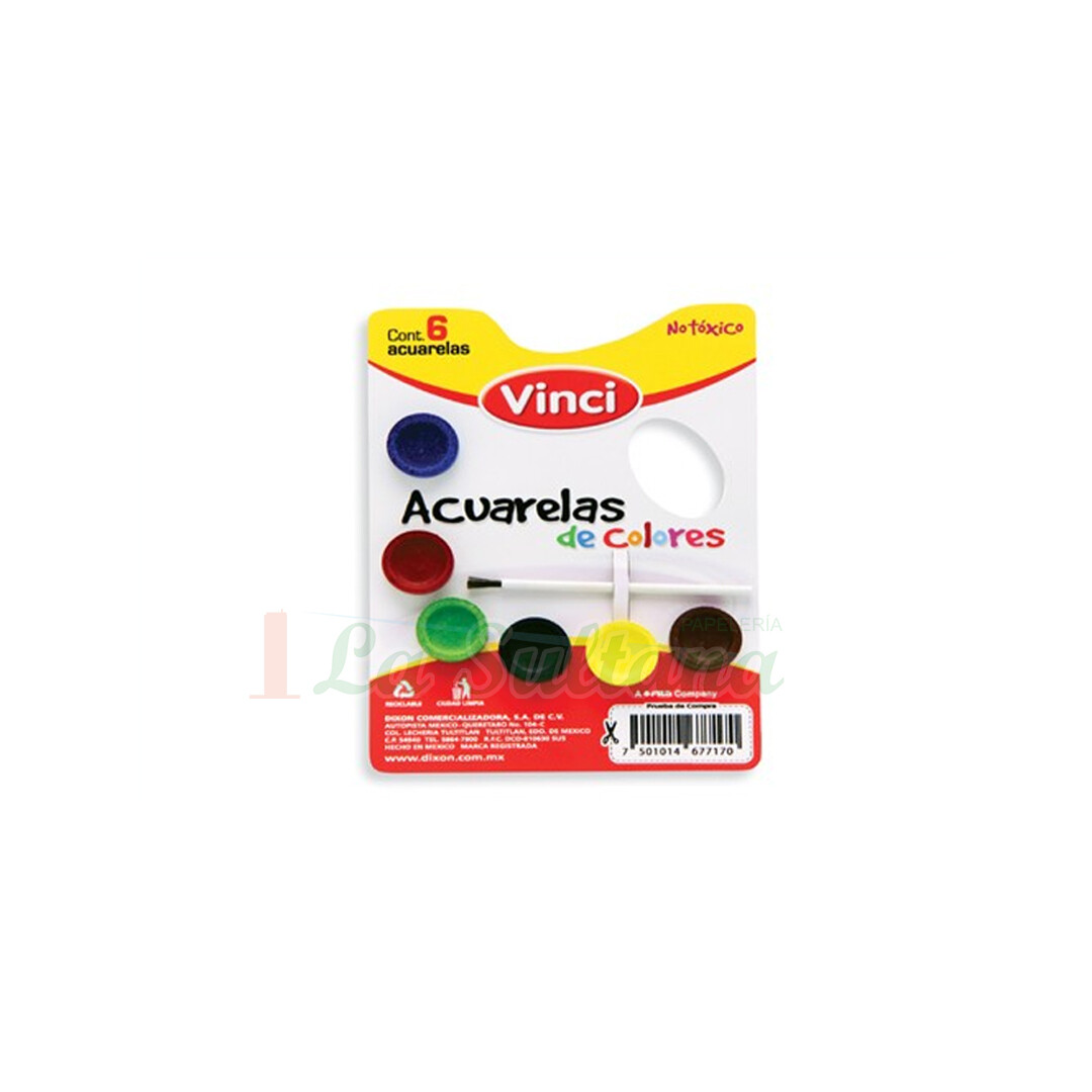 ACUARELAS VINCI C/6 PASTILLAS ACUARELAS VINCI C/6 PASTILLAS