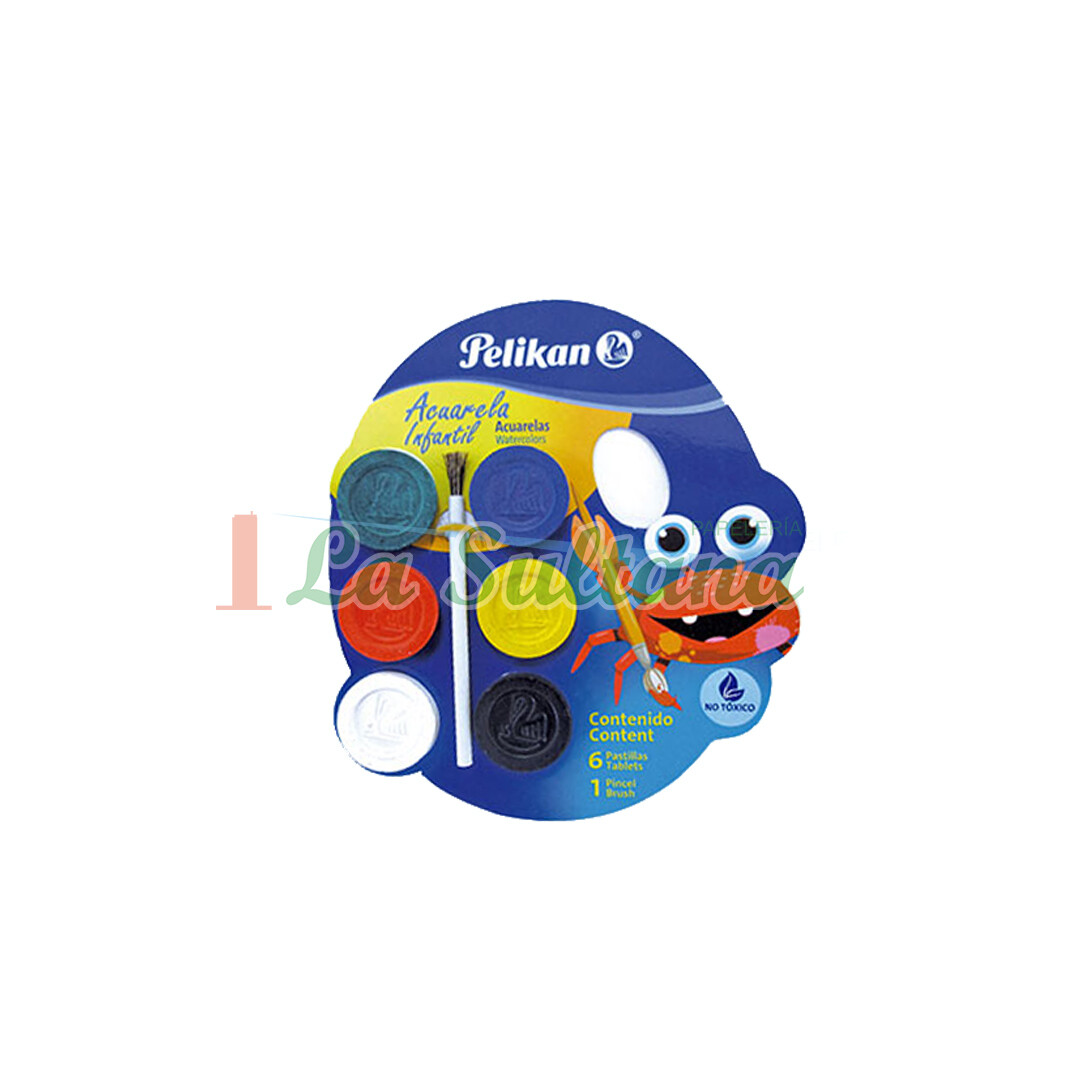 ACUARELA PELIKAN C/6 PASTILLAS