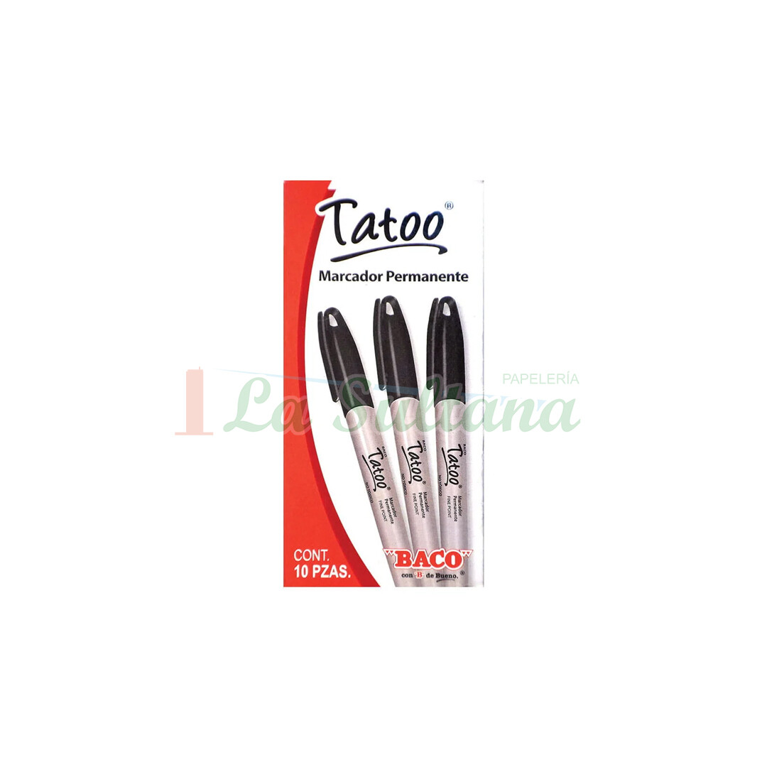 MARCADOR TATOO PERMANENTE C/10 PZ MARCADOR TATOO PERMANENTE C/10 PZ
