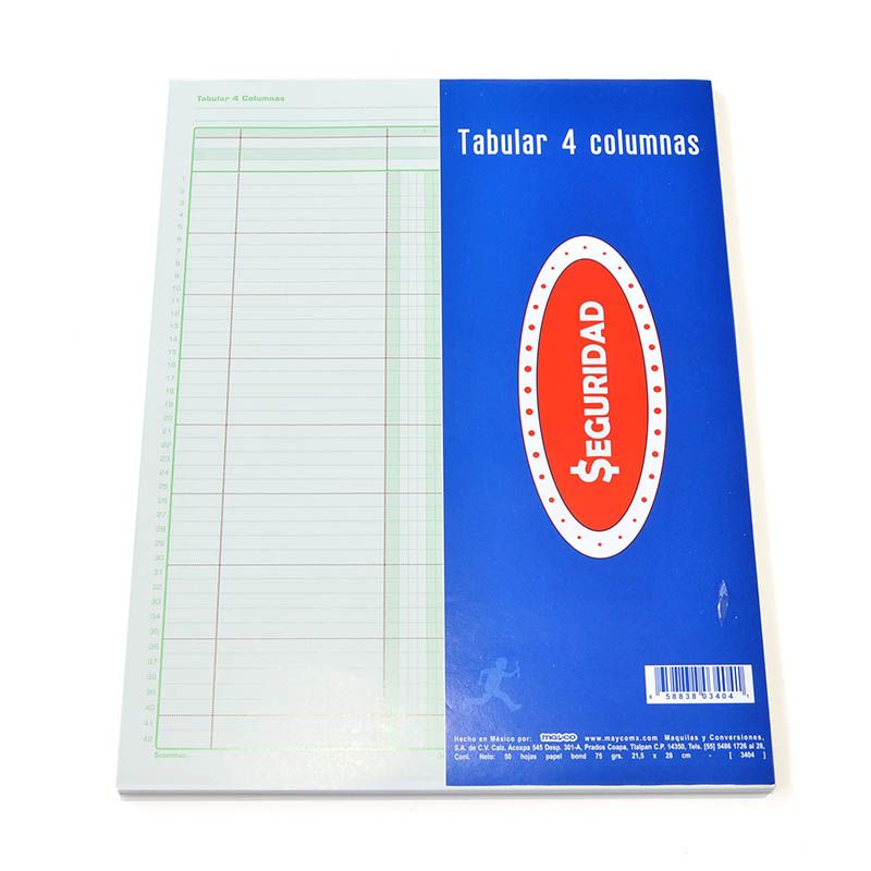 BLOCK TABULAR 4 COLUMNAS MAYCO C/50H PZ BLOCK TABULAR 4 COLUMNAS MAYCO C/50H PZ