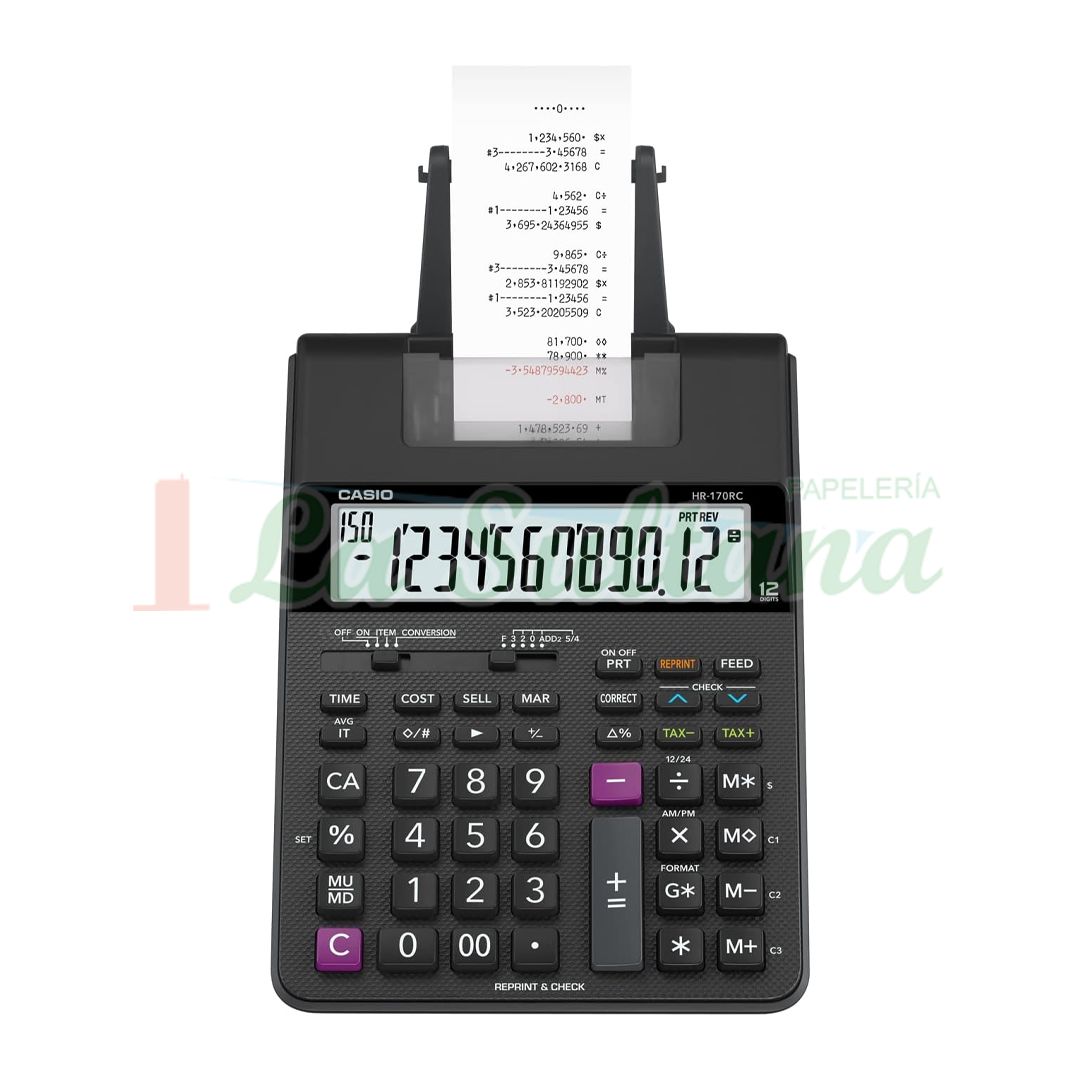 CALCULADORA CASIO IMPRESORA HR-170RC-WA PZ