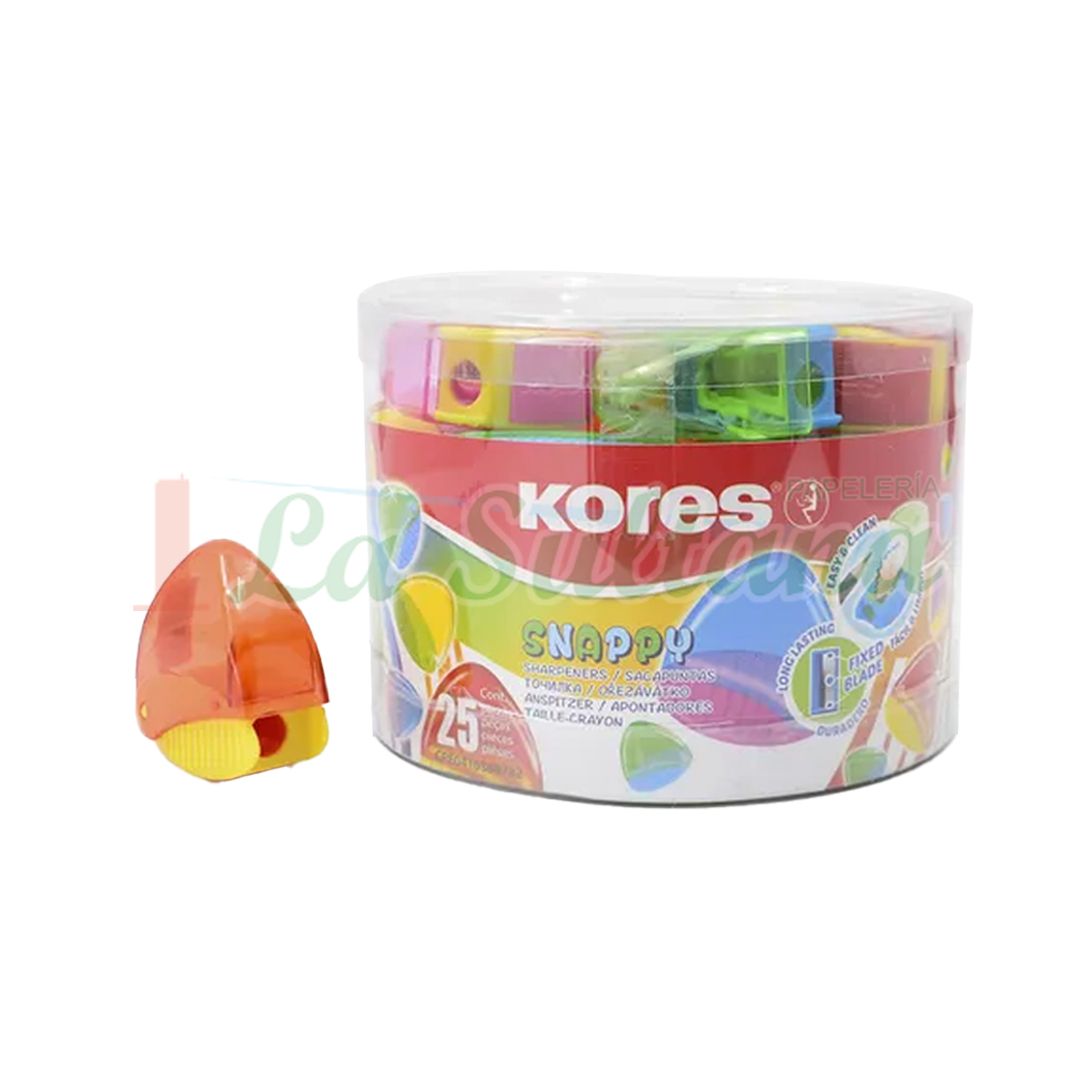 SACAPUNTAS KORES SNAPPY SENCILLO C/25 SACAPUNTAS KORES SNAPPY SENCILLO C/25