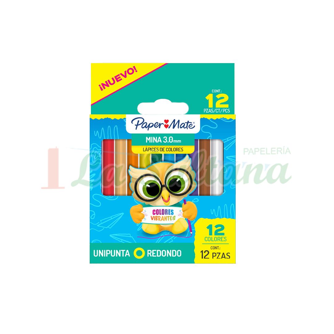 COLORES PAPER MATE REDONDO CORTO C/12