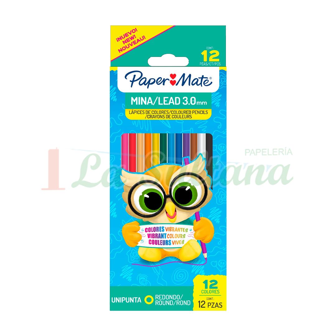 COLORES PAPER MATE REDONDO LARGO C/12
