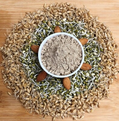 Sprouted Wheat, Green gram and Almonds Porridge mix