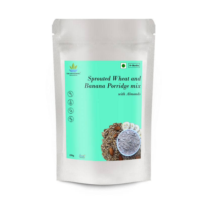 Sprouted Wheat, Banana and Almonds porridge mix
