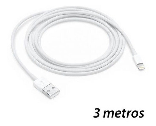 Cable iPhone 3 Metros Cargador / Datos , Color: Blanco