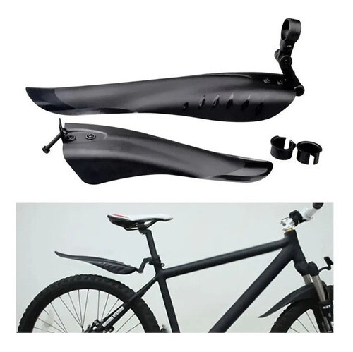 Guardabarros Plásticos Flexibles Para Bicicleta, Color: Negro