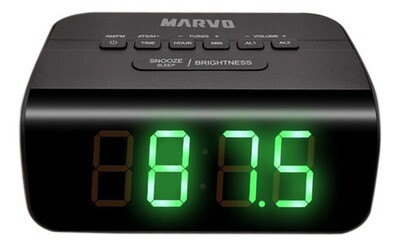 Radio Reloj Marvo Har-001 Fm Am Negro 