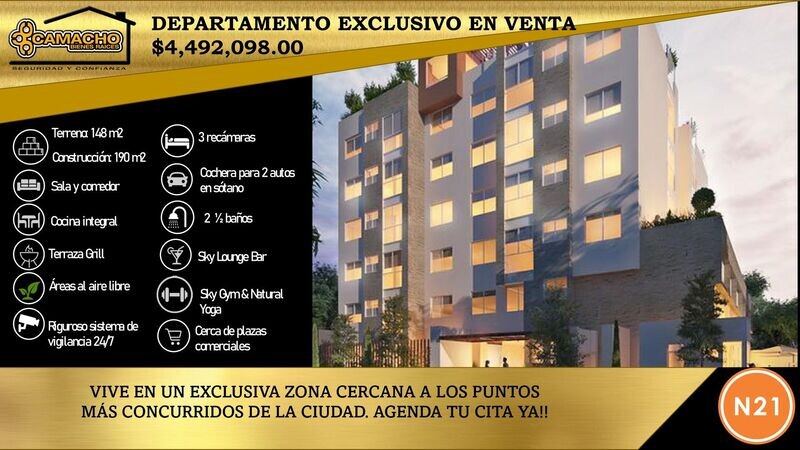 DEPARTAMENTO EN VENTA, Puebla, Reserva Territorial Atlixcayotl, Noria, OPD-0206.