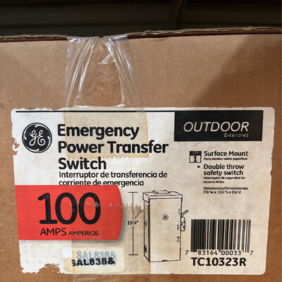 GE TC10323R Outdoor Double Pole Double Throw Safety Switch 100A