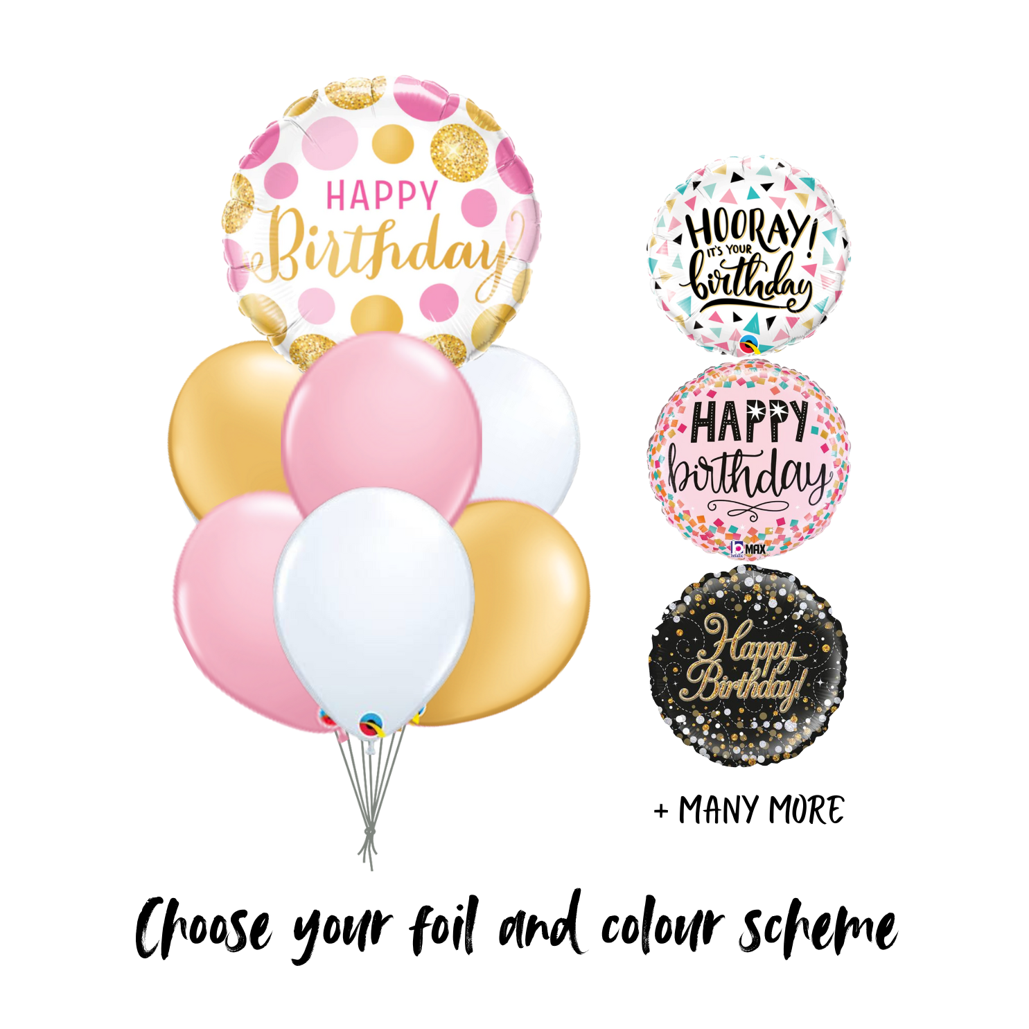 “Happy Birthday” Balloon Bouquet - Choose Your Design