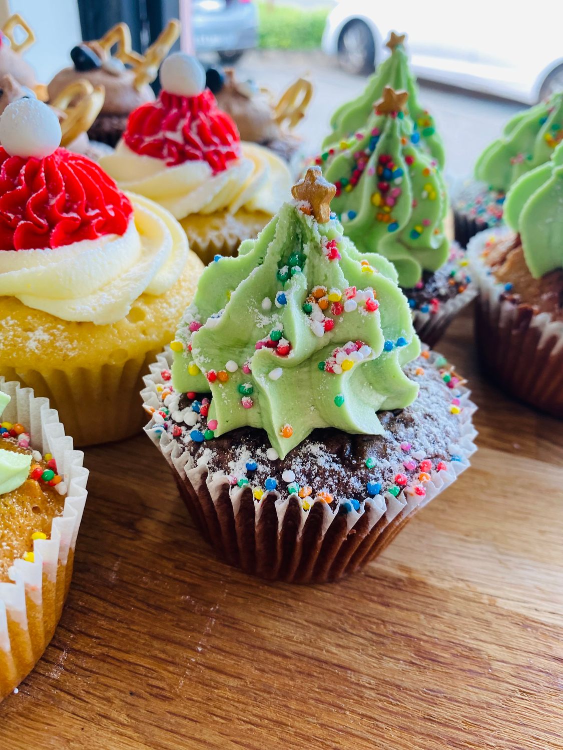 Christmas Themed Cupcakes - Mixed Market Style Box