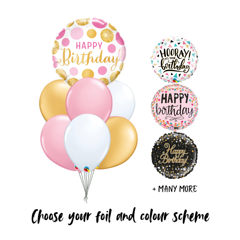 “Happy Birthday” Balloon Bouquet - Choose Your Design