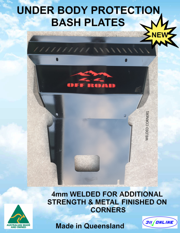 Bash Plate Set 4mm (Red Insert) Will Fit &amp; Suit 2005-2015 Hilux