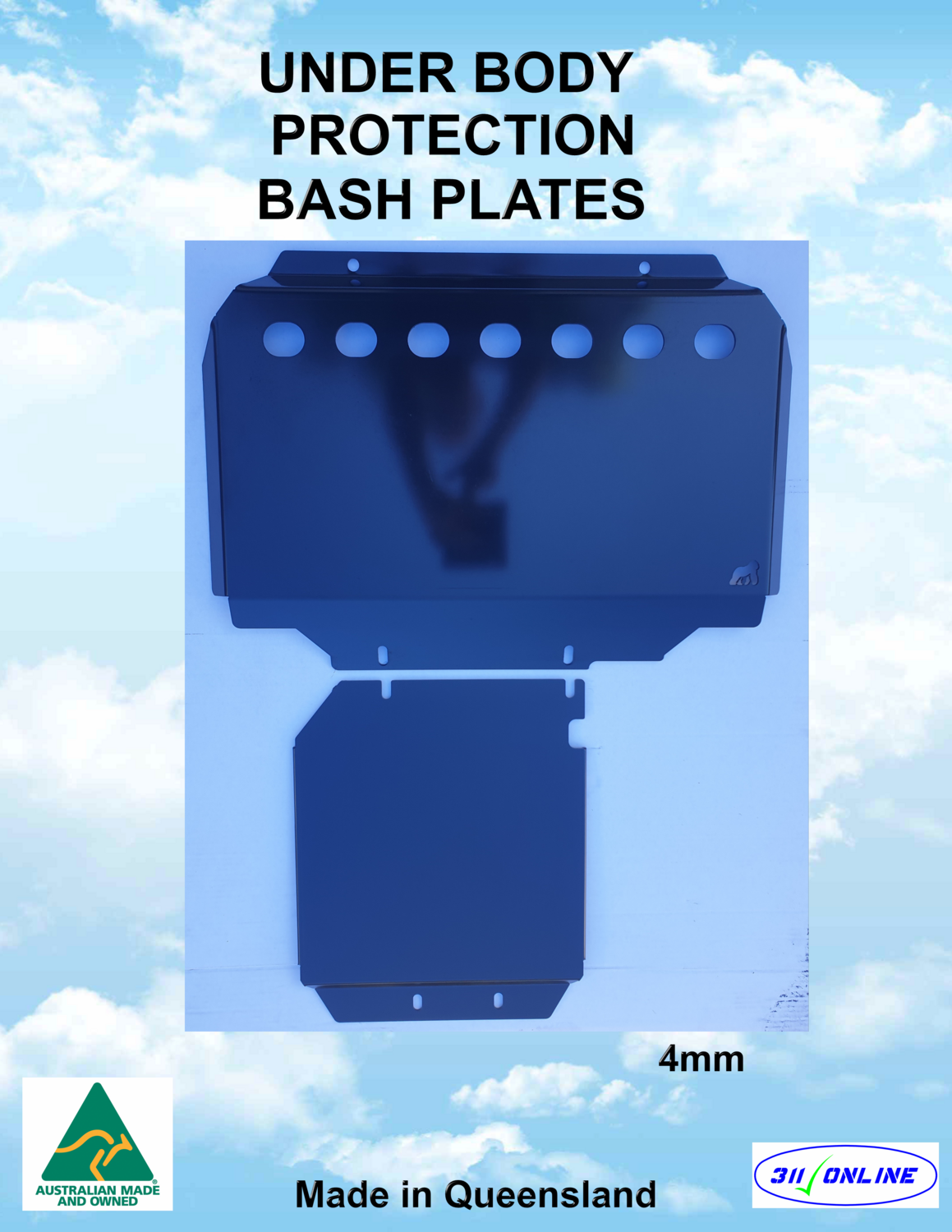 BASH PLATE SET Will Fit &amp; Suit MAZDA BT50 EARLY MODEL 2012-2020