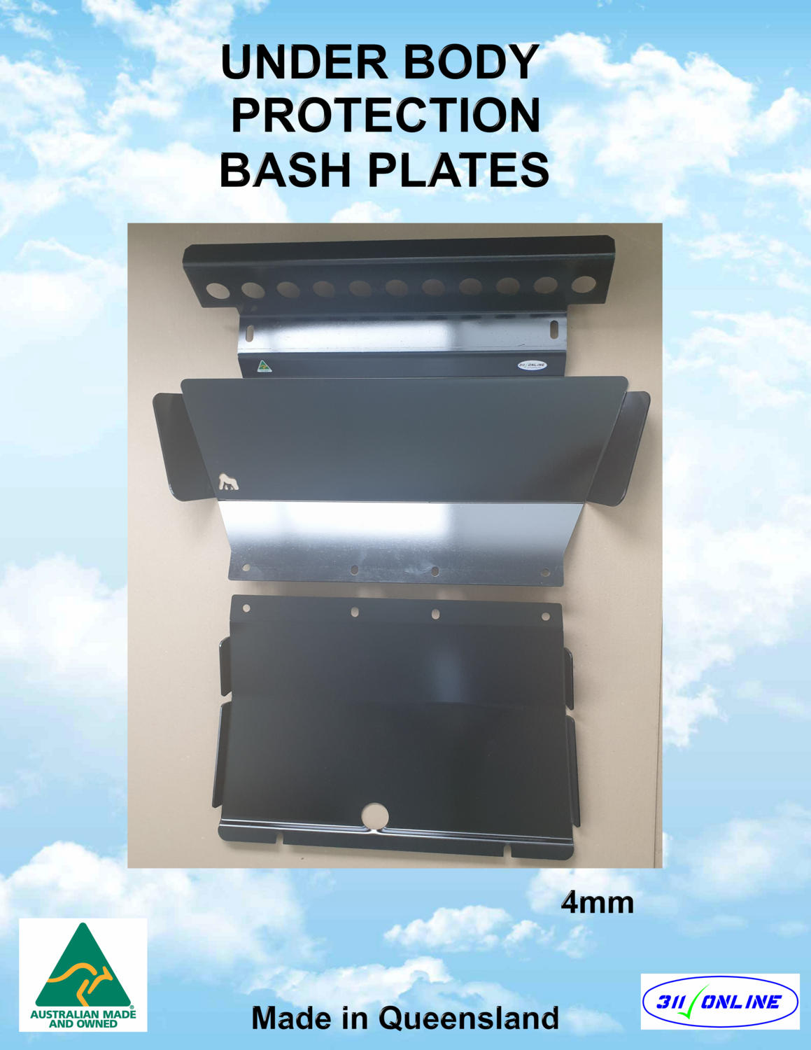 BASH PLATE Set 4mm Will Suit and Fit HOLDEN TRAIL BLAZER 2016 -2020