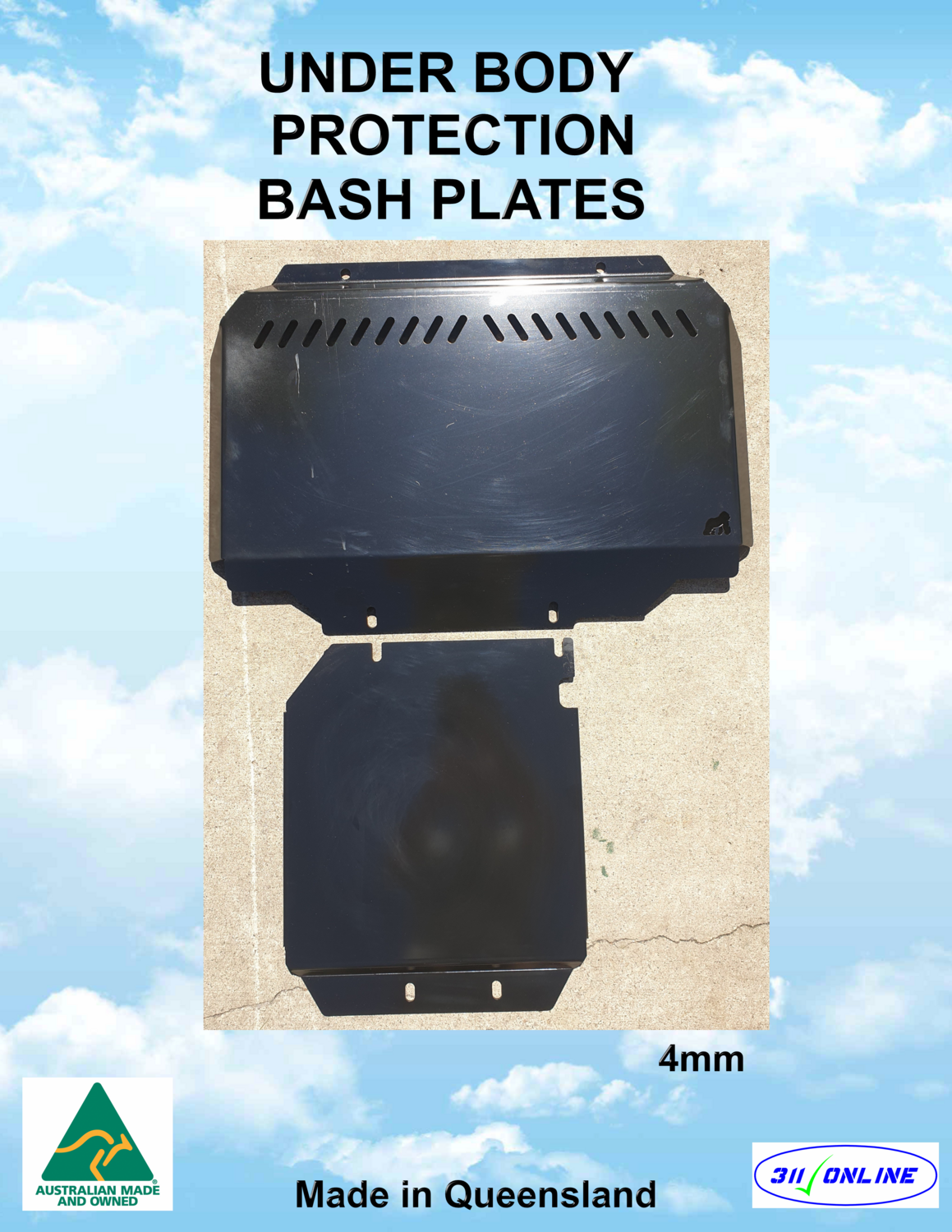 BASH PLATE SET Will Fit &amp; Suit Ford Ranger PX Series 2012-2020