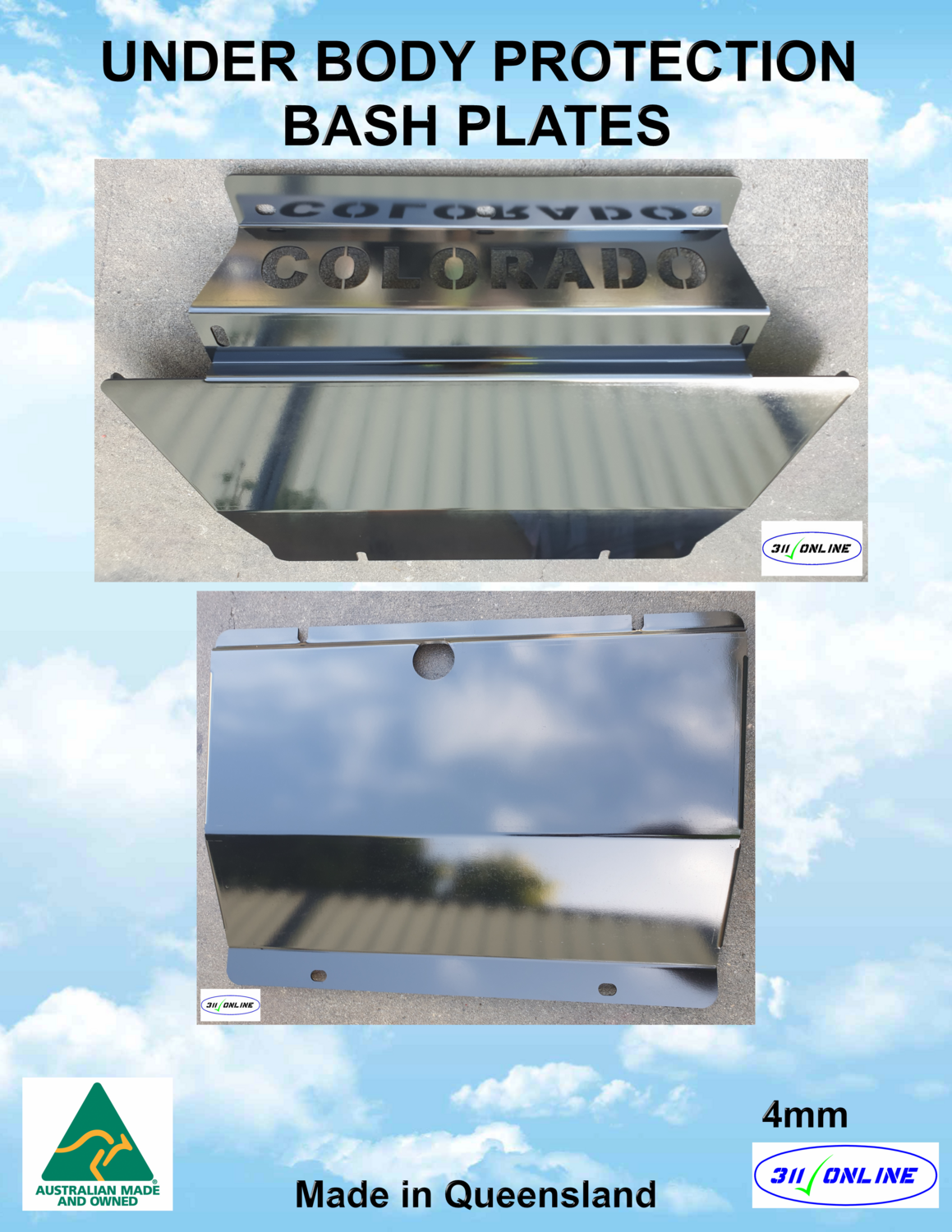 BASH PLATE SET Will Fit &amp; Suit HOLDEN COLORADO 2012-2016