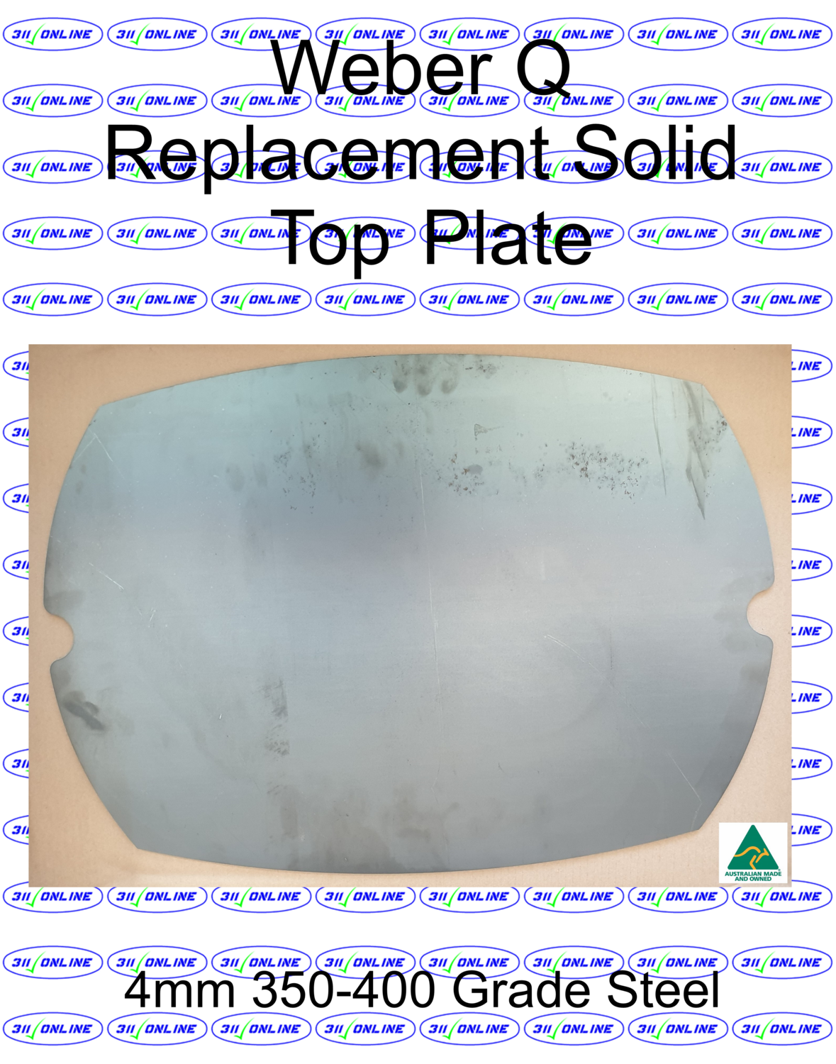 BBQ Full (4mm G350 Steel) to suit &amp; fit a Standard WEBER Q BBQ