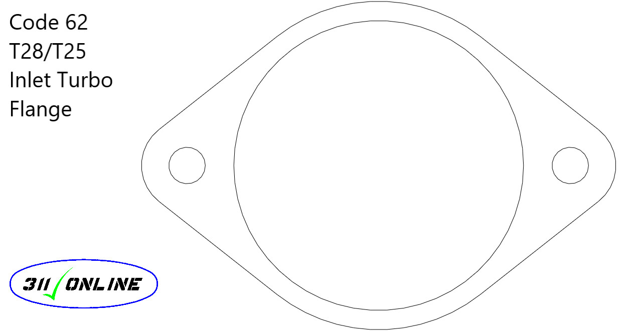 Program 62 To Suit and Fit Garret Nissan  T28/T25 Pipe Flange