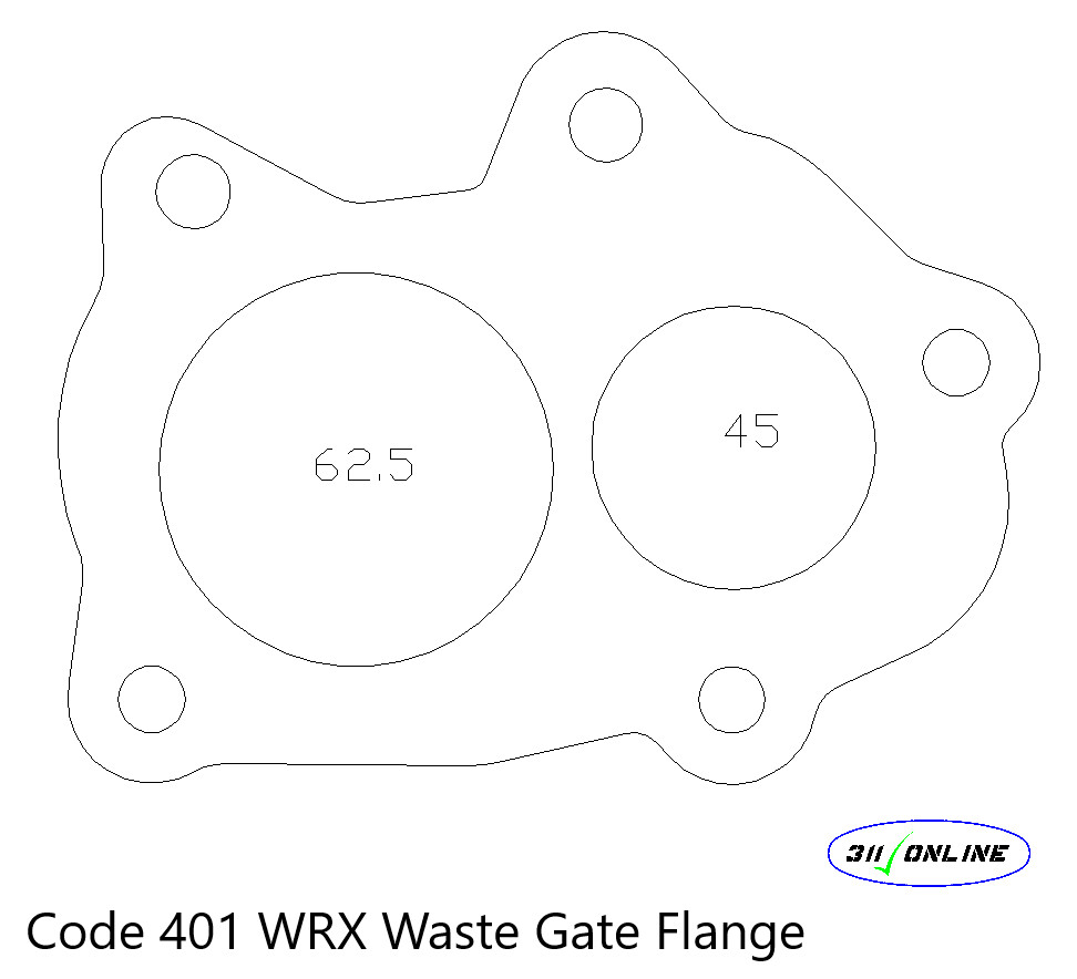 Program 401 Turbo Flange To Suit and Fit Subaru WRX Turbo 3 inch