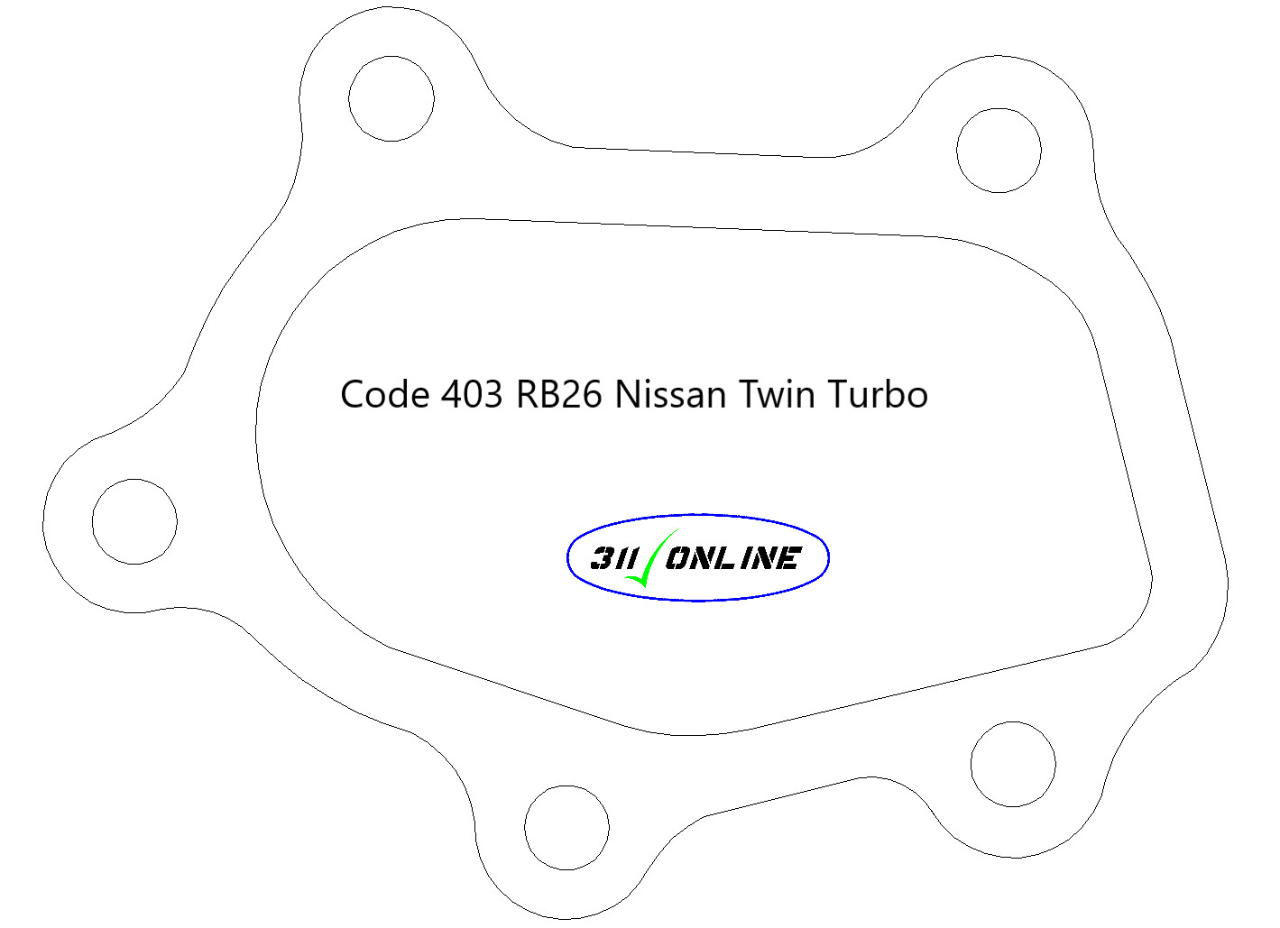 Program 403 Turbo Flange To Suit and Fit Nissan RB30 Garret