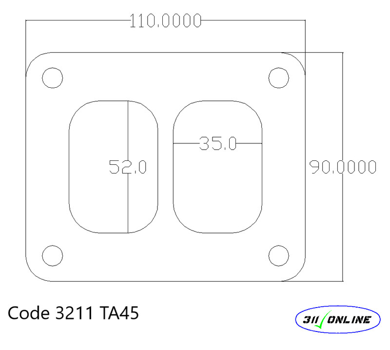 Program 3211 STD Will Suit and Fit TA45 Turbo Flange