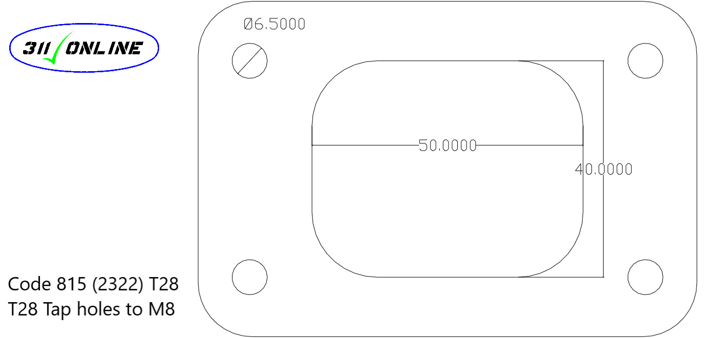 Program 815 (2322) To Suit and Fit Garret Turbo T28 Flange
