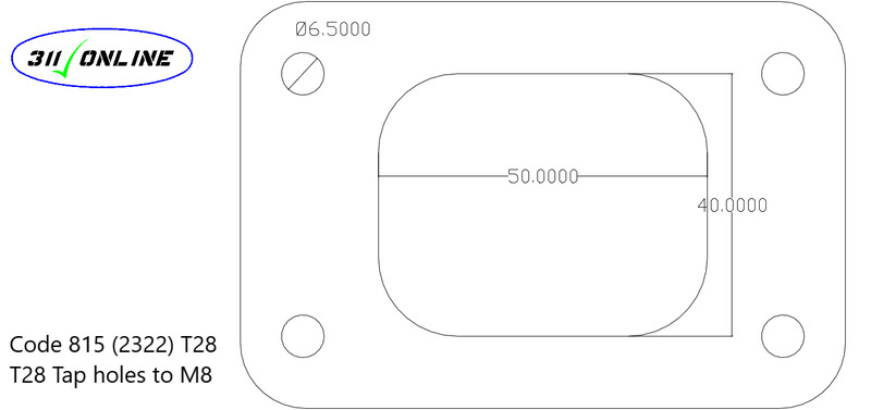 Program 815 (2322) To Suit and Fit Garret Turbo T28 Flange
