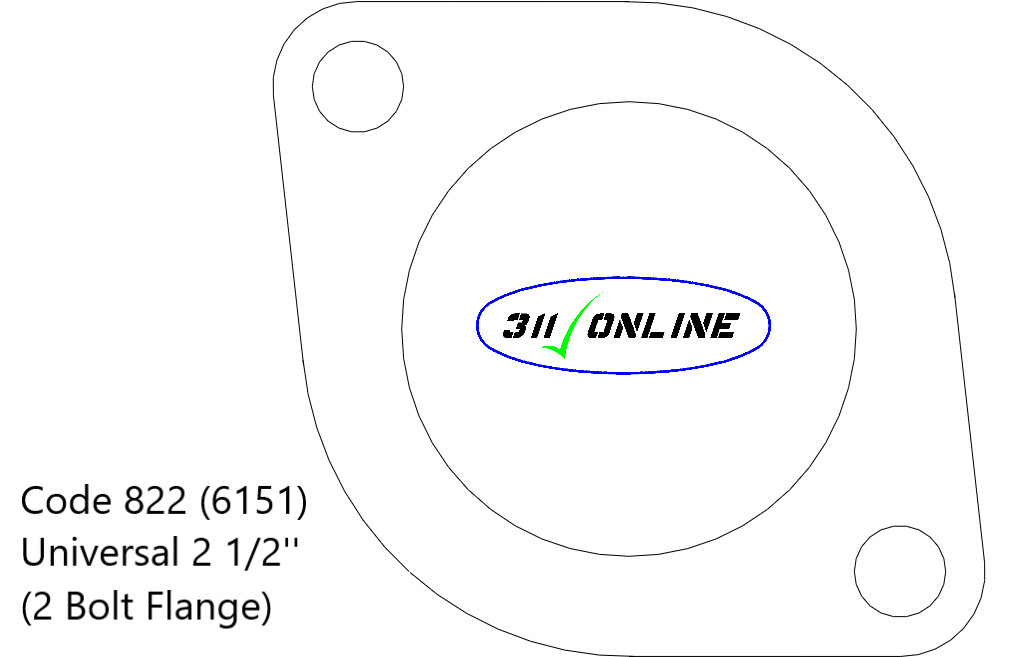 Program 822 (6151) 2.5inch 2 Bolts Standard Universal Flange